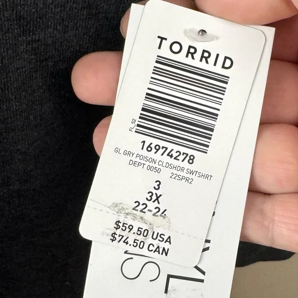 Torrid Poison Cutout Cold Shoulder Graphic Sweatshirt Vinyl Icons 3X NWT - Picture 10 of 14
